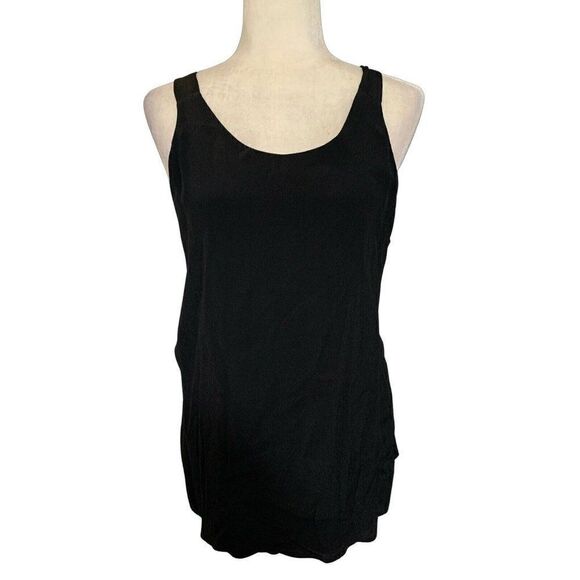 Zara Womens Solid Black Scoop Neck Tank Top Medium - Picture 1 of 3